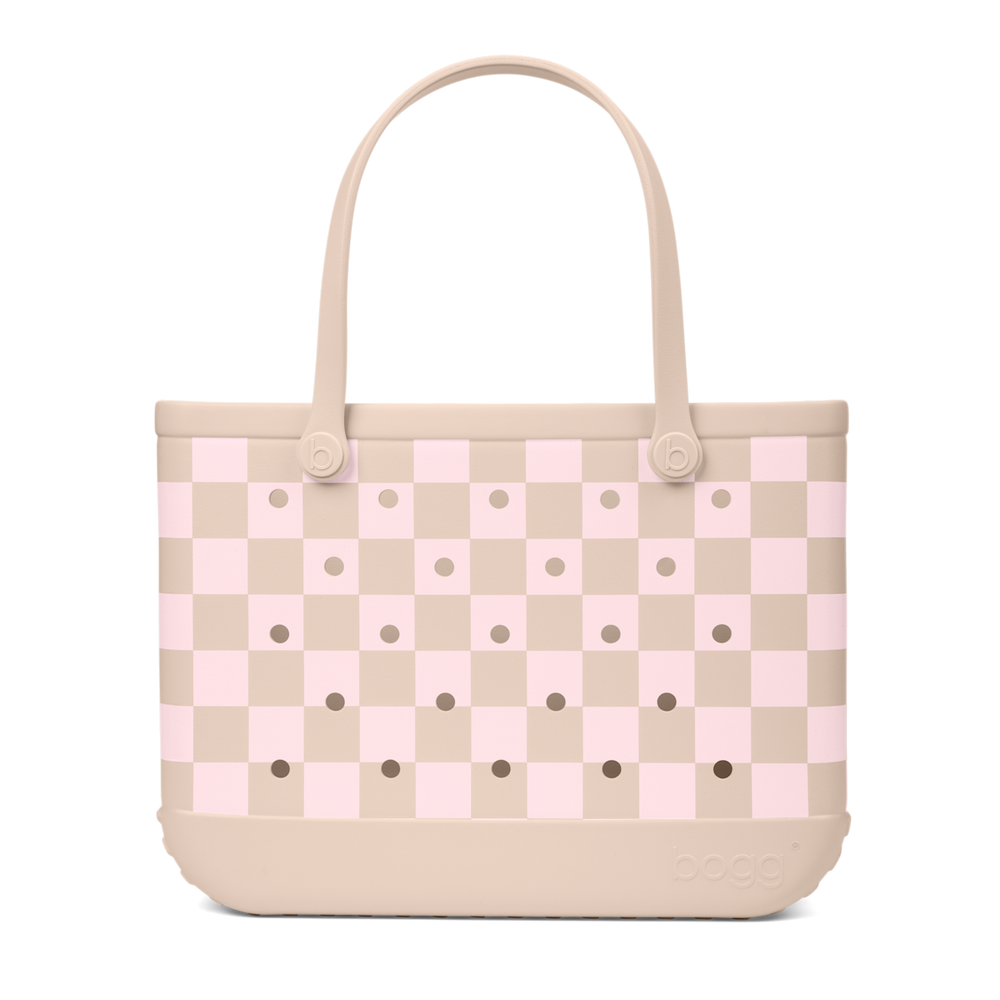 Original Bogg Bag - Checkered Linen/ Pink Marshmallow